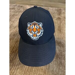 New Era Tiger Hat MLB Baseball Cap Fitted Adult Blue Orange Logo Size 7 1/4
